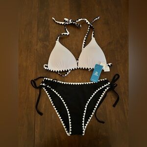 Brand new Cupshe black and white bikini swim set size medium